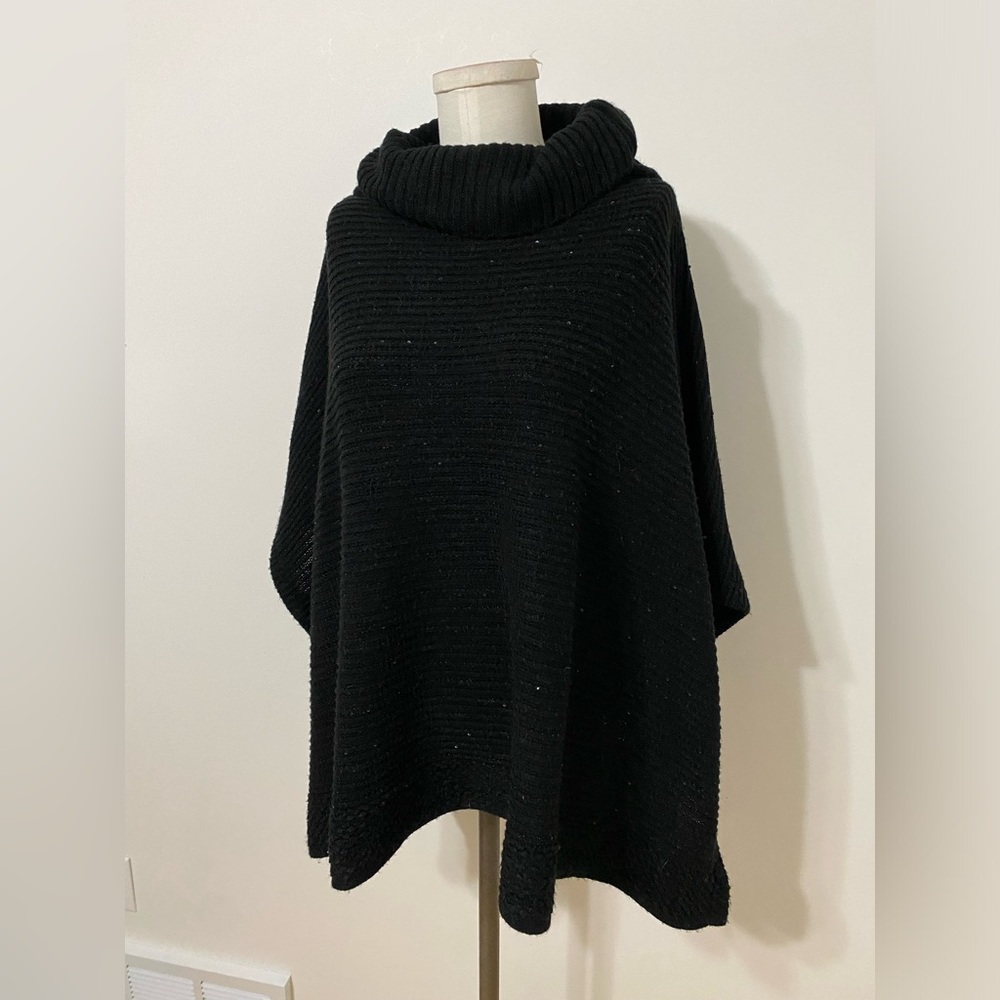 Women's Apt. 9 Sparkle Cowl Neck Poncho OS - Picture 3 of 6